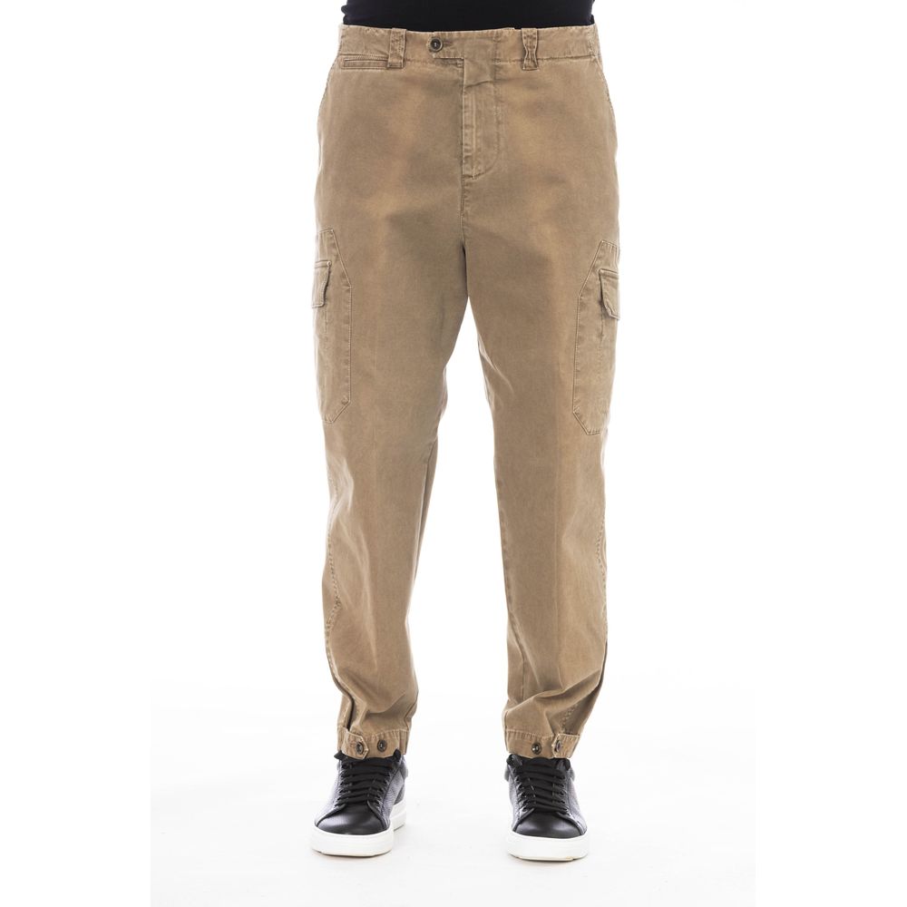 Peserico Brown Cotton Men Pant