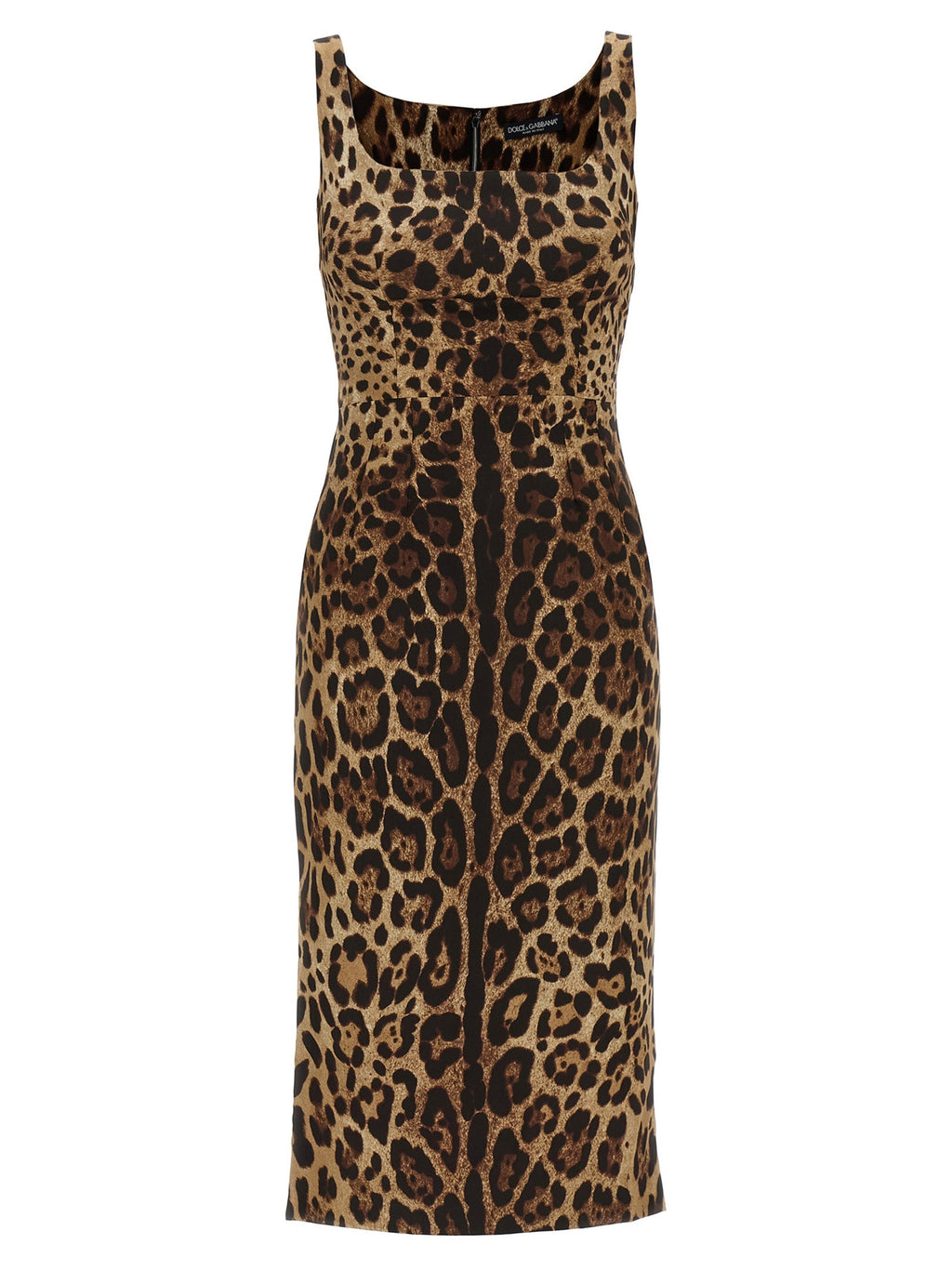 Dolce & Gabbana Brown Silk Midi Dress Dolce & Gabbana