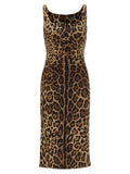 Dolce & Gabbana Brown Silk Midi Dress Dolce & Gabbana