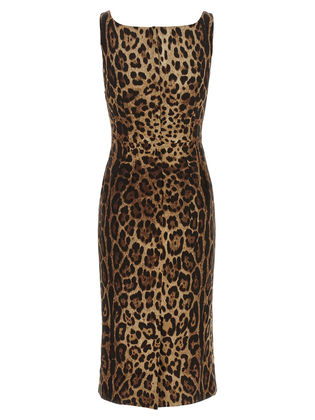 Dolce & Gabbana Brown Silk Midi Dress Dolce & Gabbana