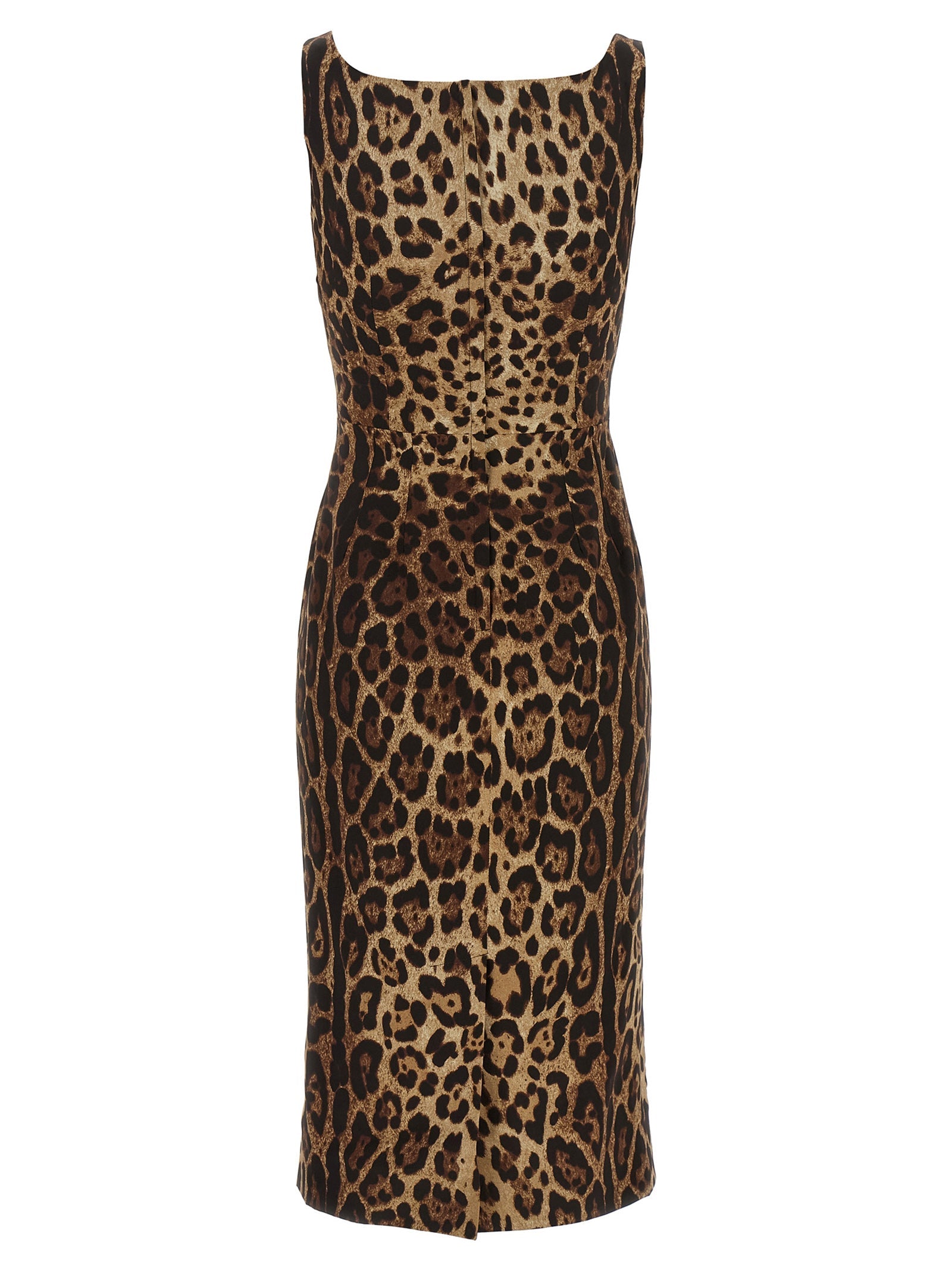 Dolce & Gabbana Brown Silk Midi Dress Dolce & Gabbana