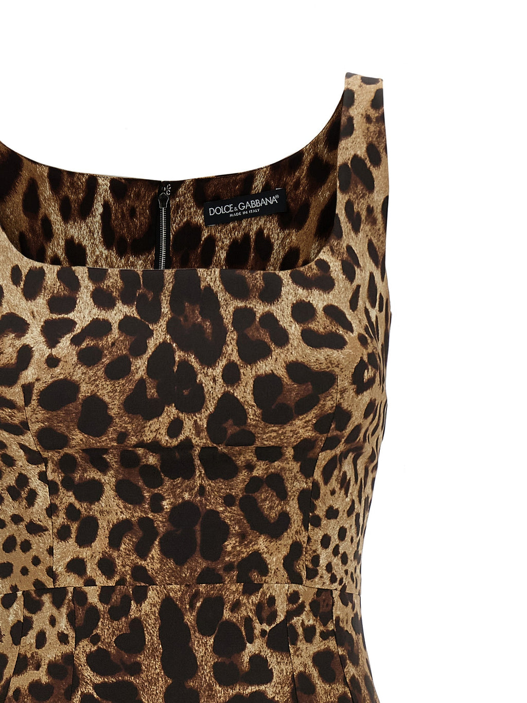 Dolce & Gabbana Brown Silk Midi Dress Dolce & Gabbana