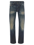 Diesel Blue Cotton Straight-Leg Jeans