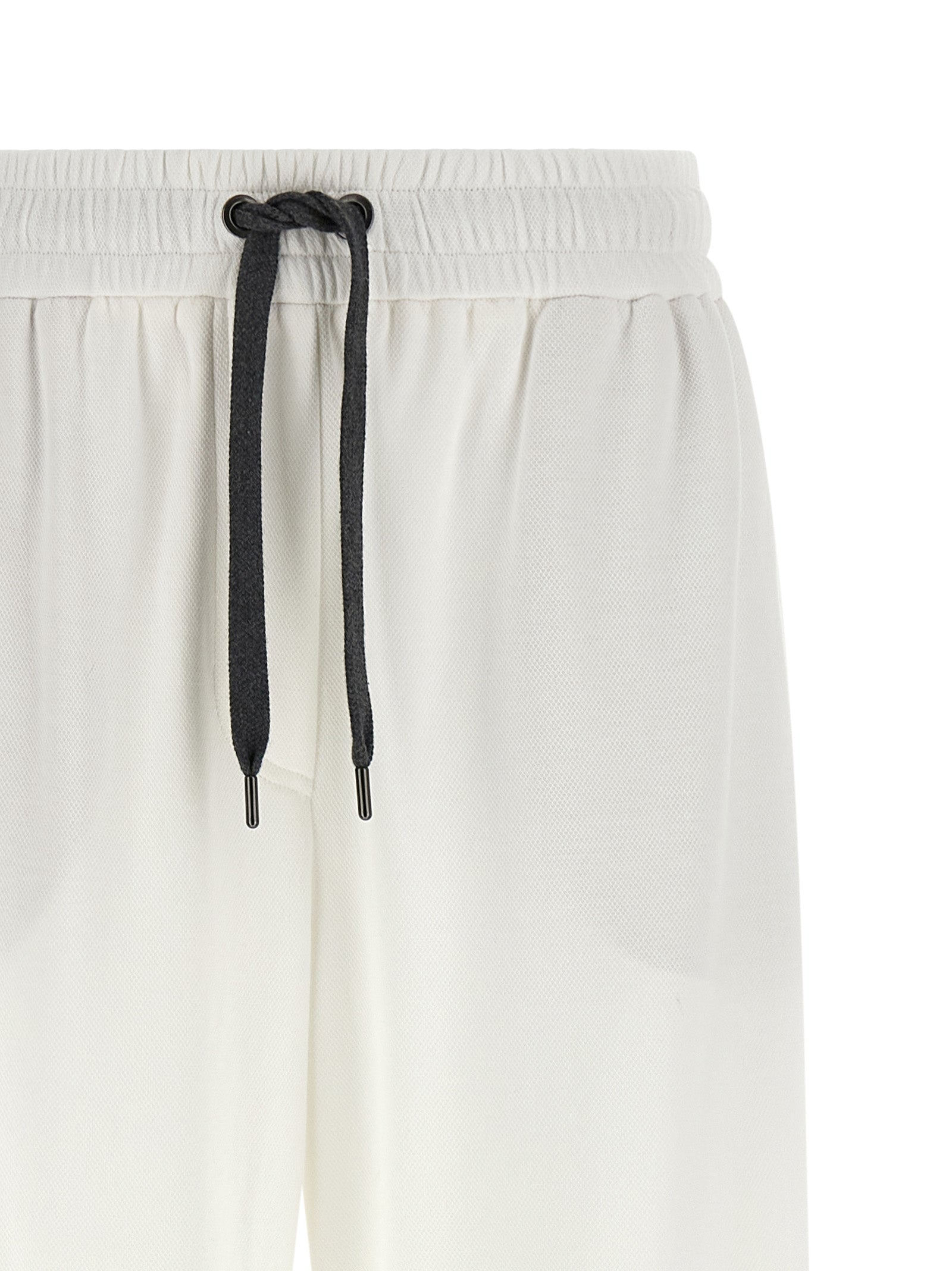 Brunello Cucinelli White Cotton Joggers (Workout Pants)
