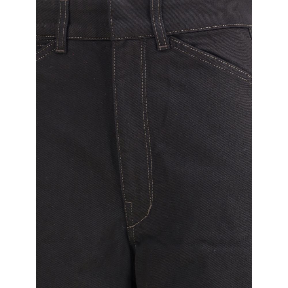 Lemaire Black Cotton Casual Pants