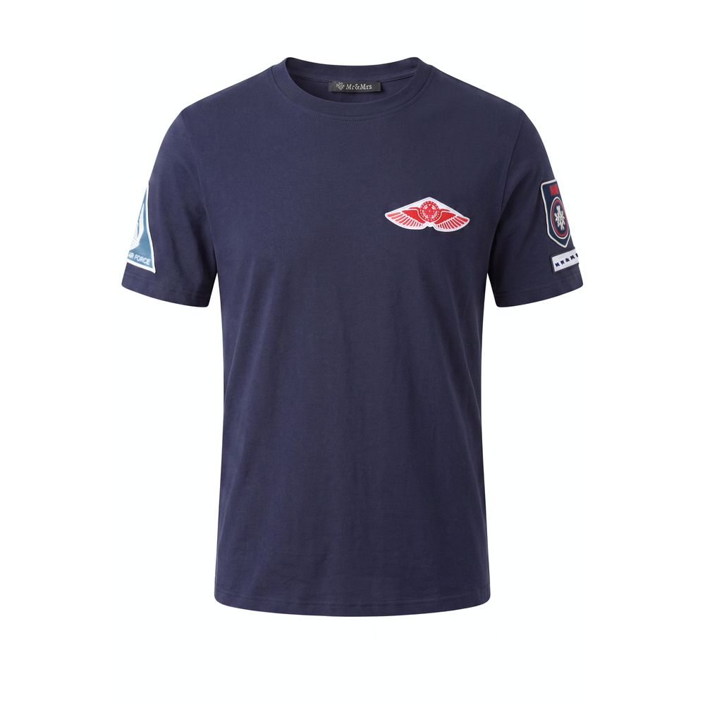 Mr&Mrs Italy Blue Cotton Men T-shirt Mr&Mrs Italy