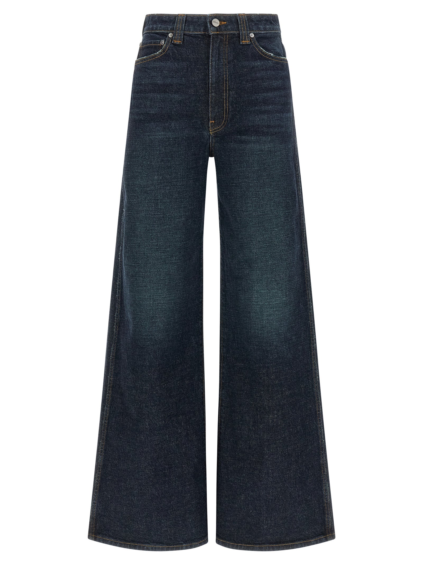 Khaite Blue Cotton Flared Jeans