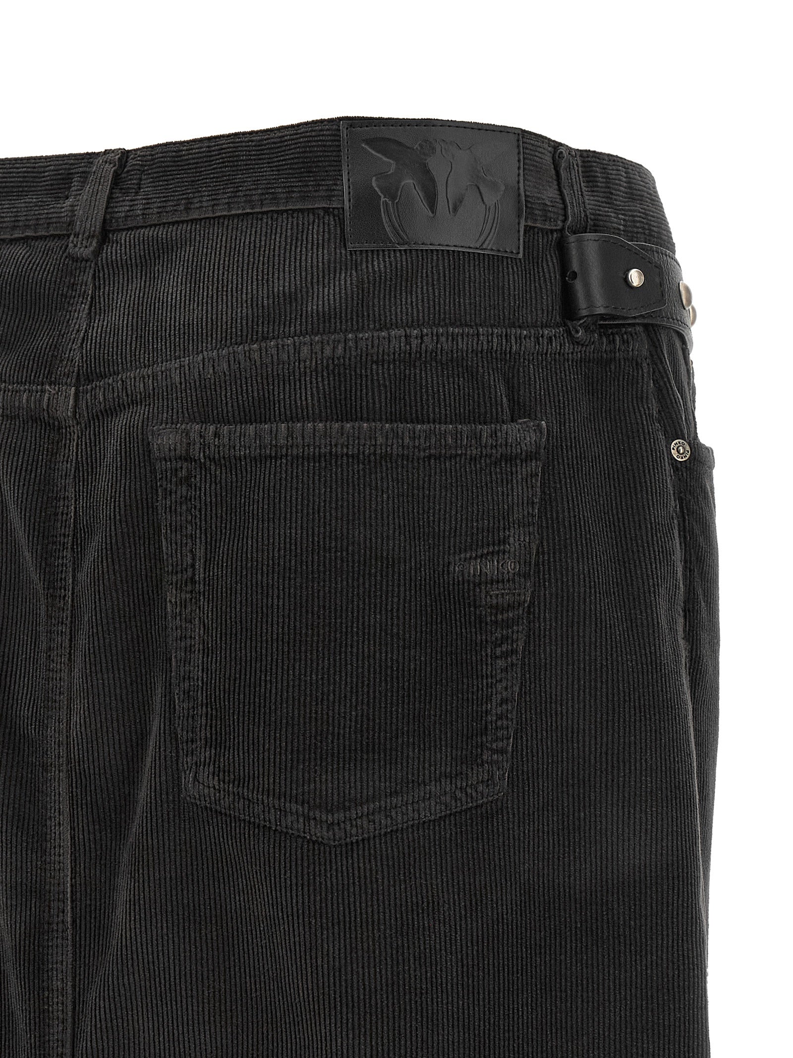 PINKO Black Cotton Midi Skirt