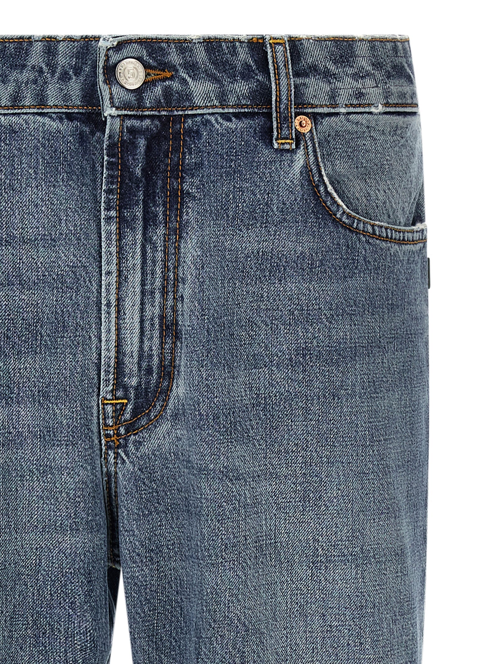 Department 5 Blue Cotton Relaxed Fit Jeans