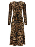 Dolce & Gabbana Brown Viscose Midi Dress