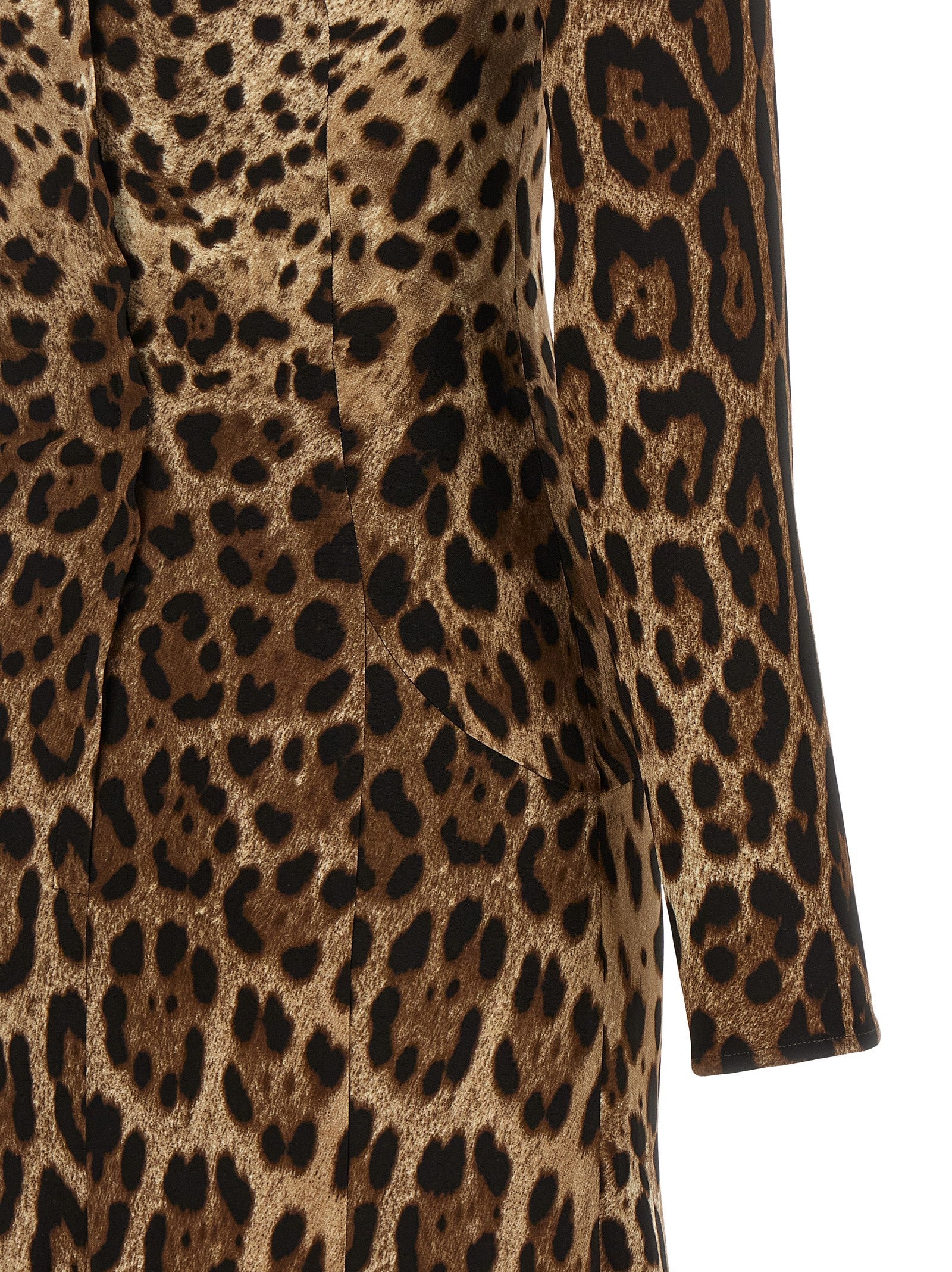Dolce & Gabbana Brown Viscose Midi Dress