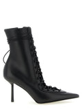 LE SILLA Black Lamb Leather Ankle Boots