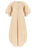 PLEATS PLEASE ISSEY MIYAKE Beige Polyester Midi Dress