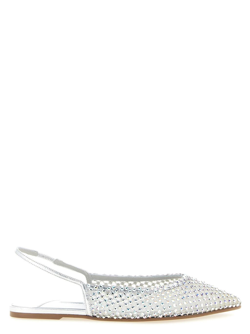 LE SILLA Silver Polyester Ballet Flats
