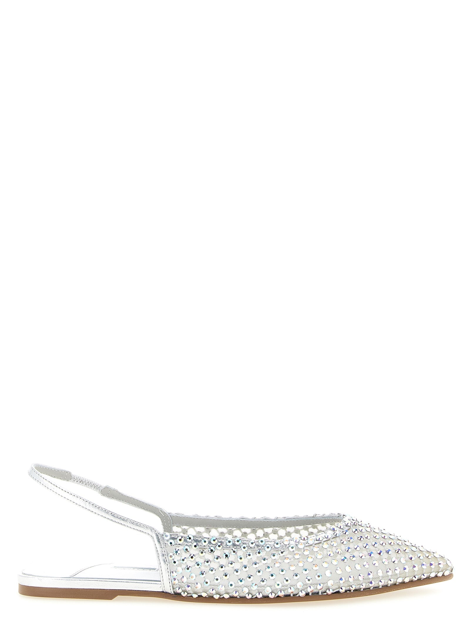 LE SILLA Silver Polyester Ballet Flats