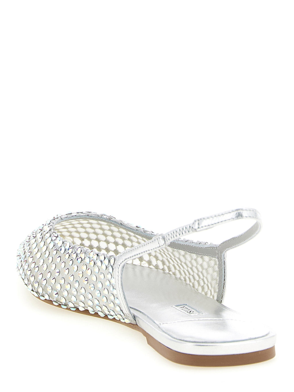 LE SILLA Silver Polyester Ballet Flats