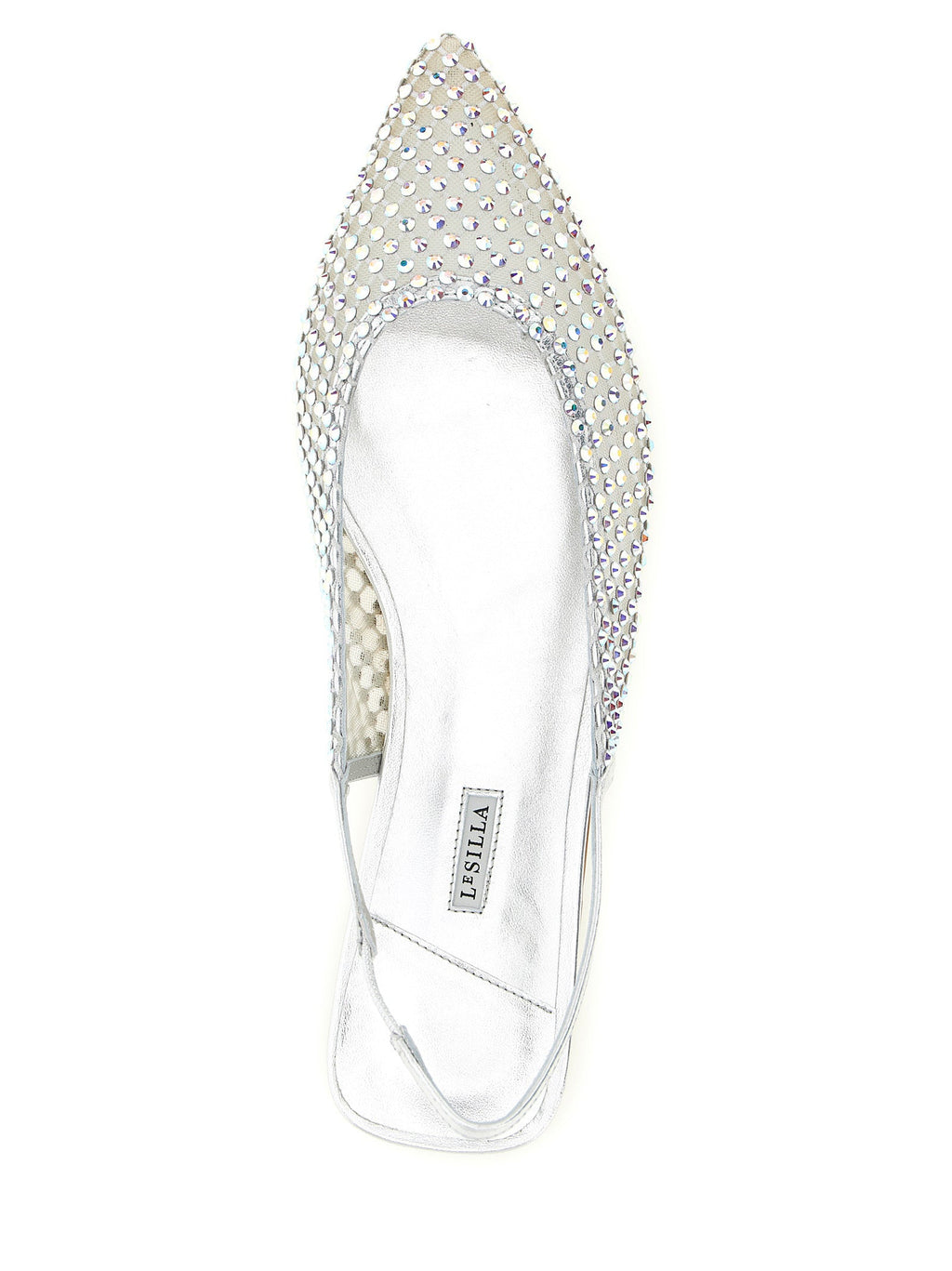 LE SILLA Silver Polyester Ballet Flats
