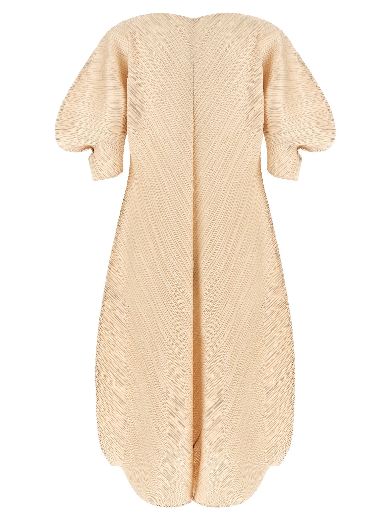 PLEATS PLEASE ISSEY MIYAKE Beige Polyester Midi Dress