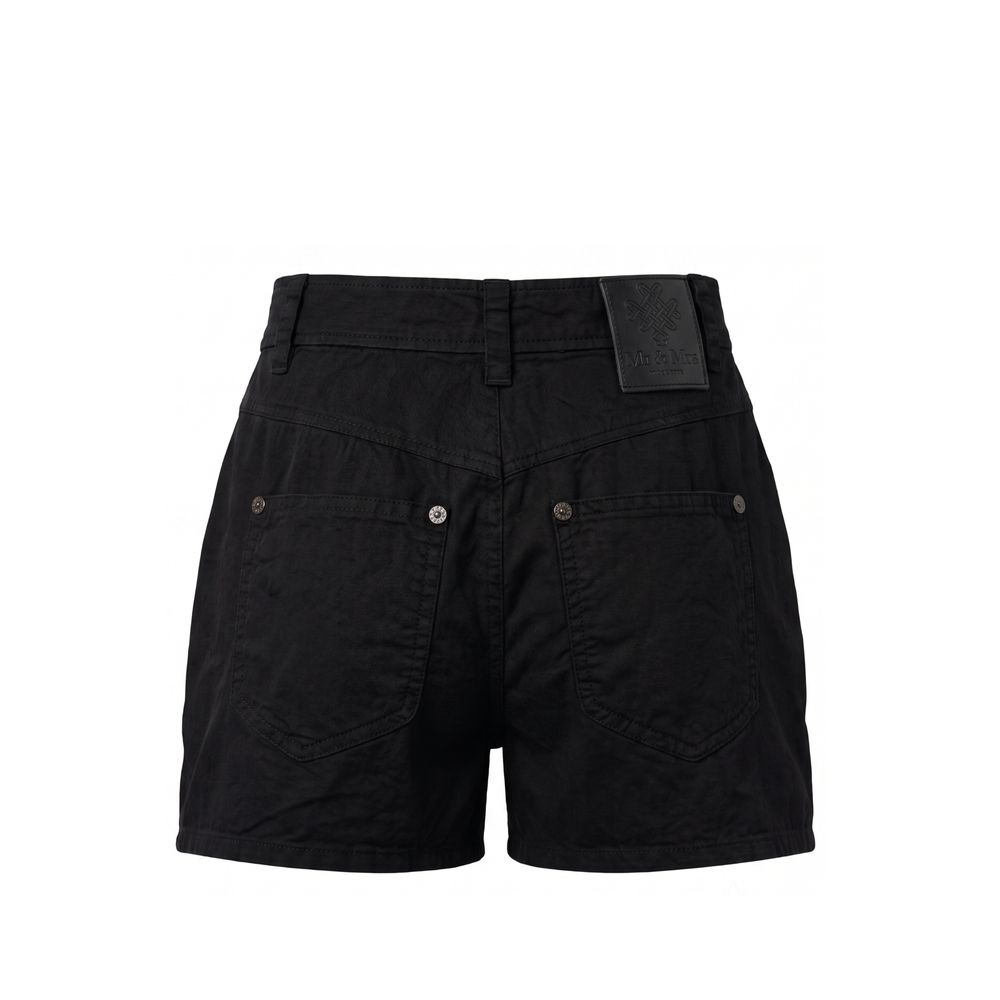 Mr&Mrs Italy Black Cotton Women Shorts