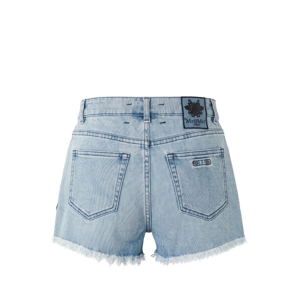 Mr&Mrs Italy Blue Cotton Women's Short