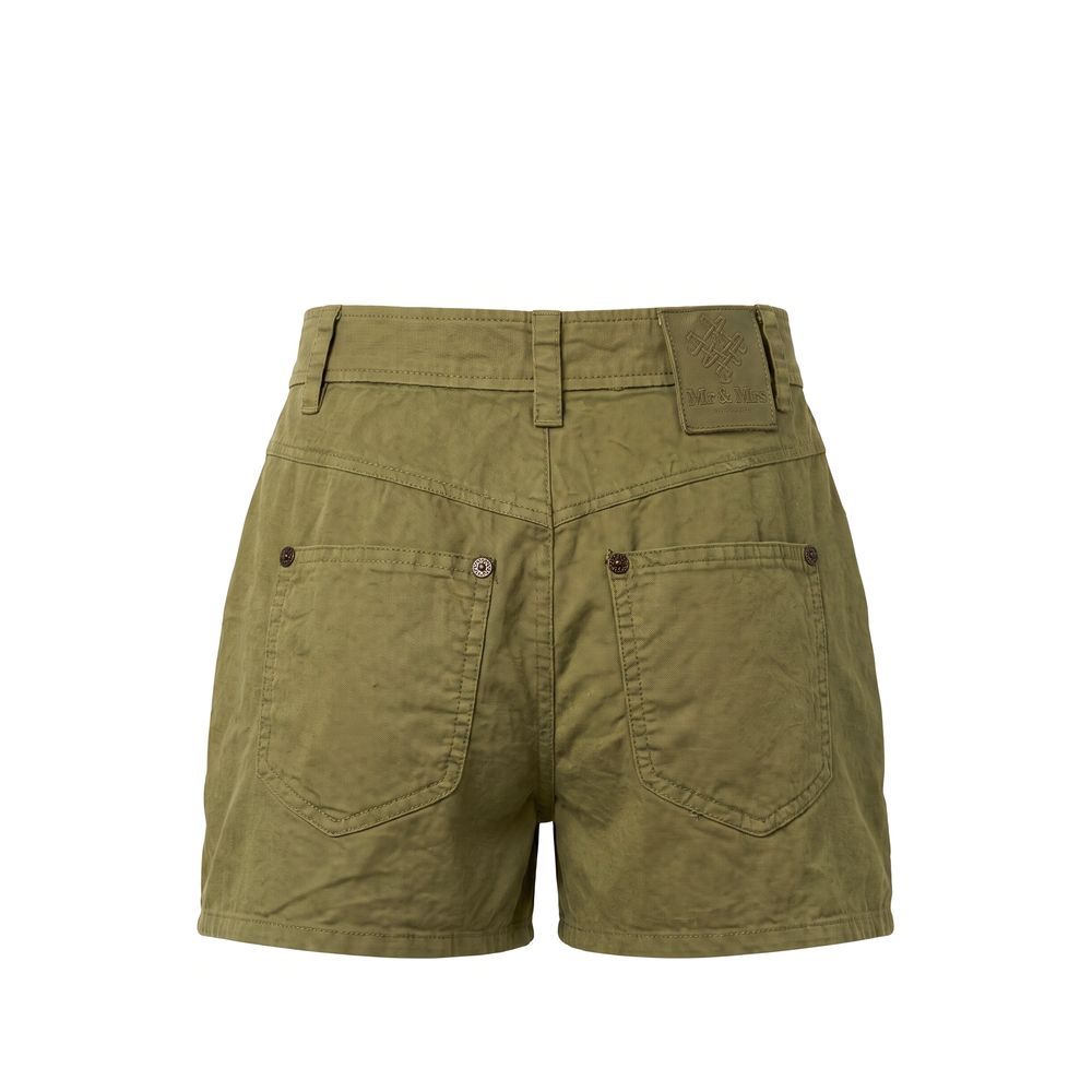 Mr&Mrs Italy Green Cotton Women Shorts