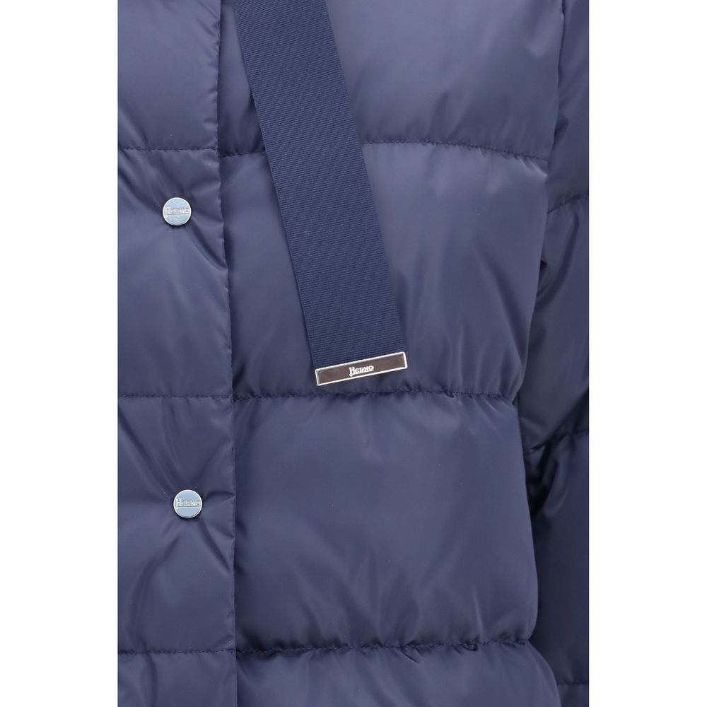 Herno Blue Polyester Full-Length Jacket