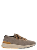 Brunello Cucinelli Gray Wool Low Top Sneakers