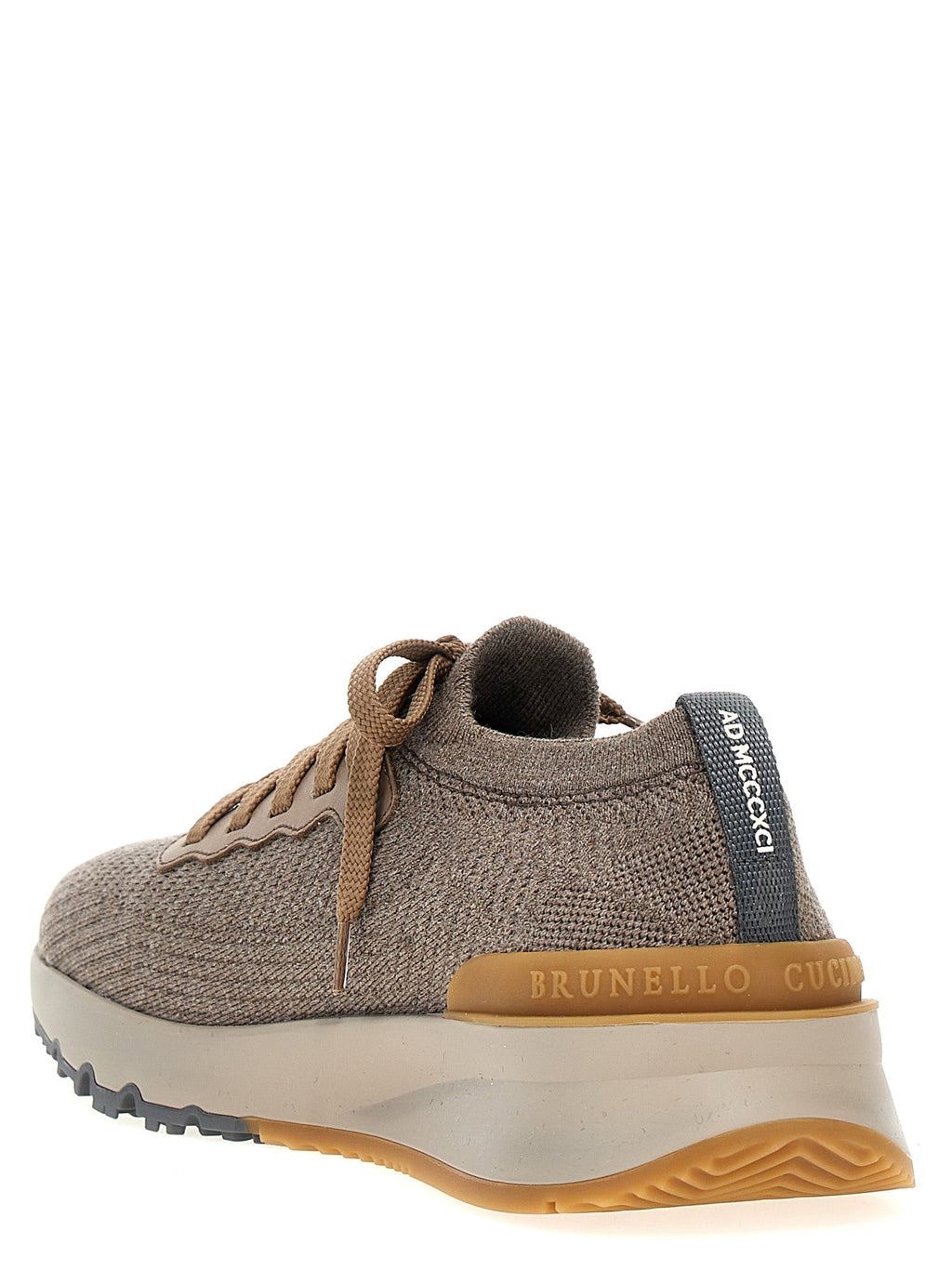 Brunello Cucinelli Gray Wool Low Top Sneakers