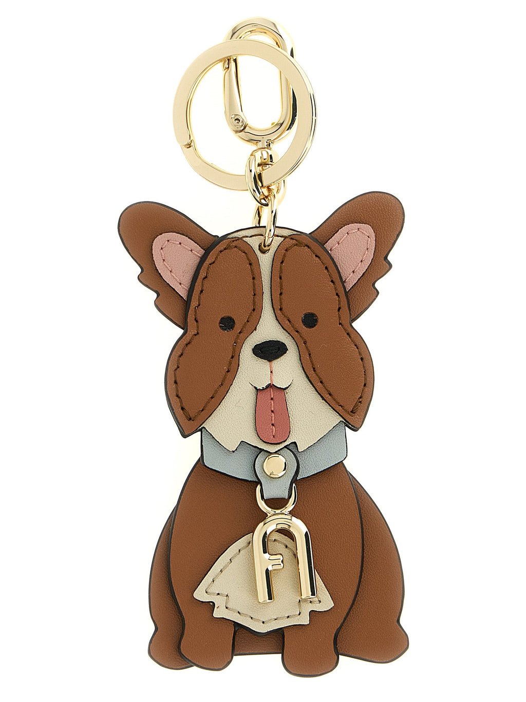 Furla Brown Leather Keychain Furla