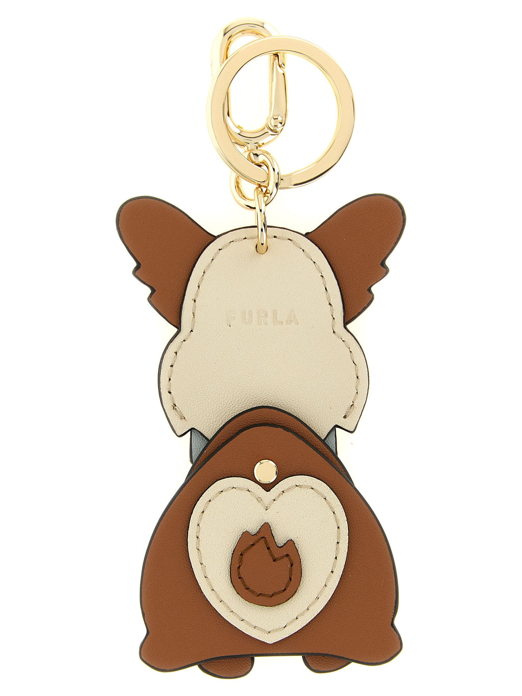 Furla Brown Leather Keychain Furla