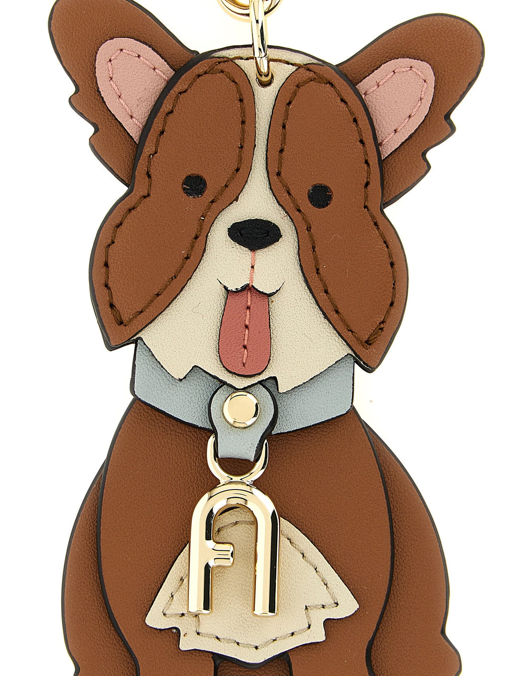 Furla Brown Leather Keychain Furla