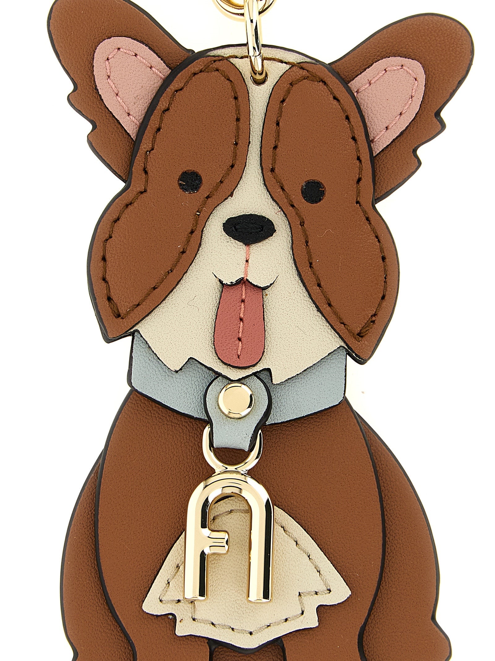 Furla Brown Leather Keychain Furla