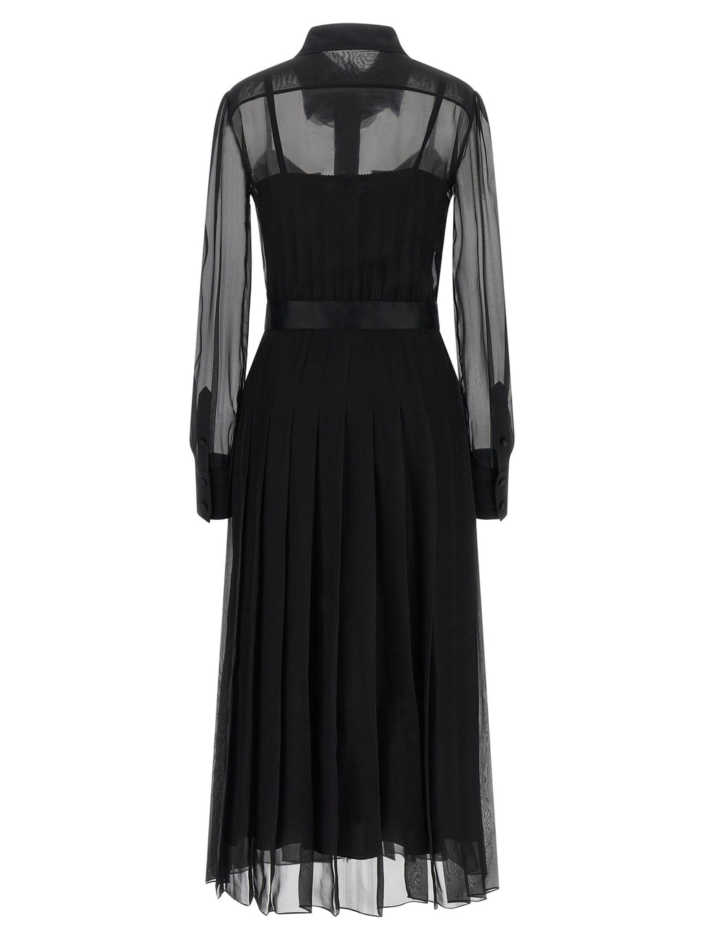 Dolce & Gabbana Black Silk Midi Dress