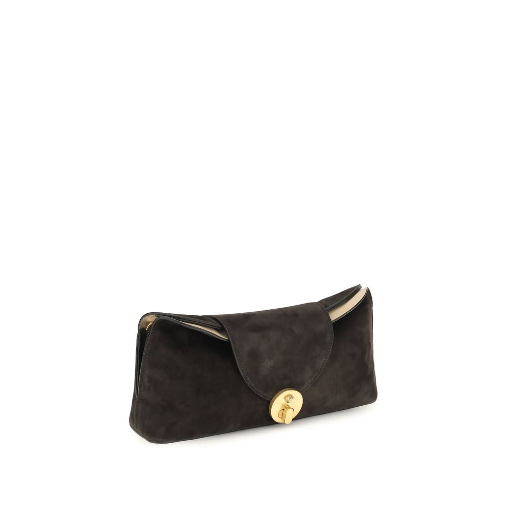 Versace Brown Calf Leather Bos Taurus Clutch Bag