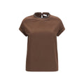 Brunello Cucinelli Brown Elastane T-Shirt
