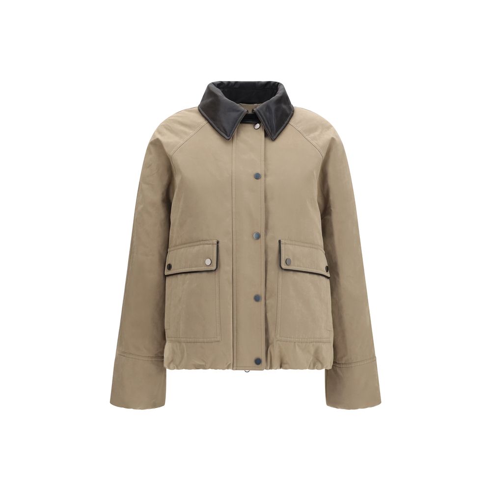 Brunello Cucinelli Beige Cotton Full-Length Jacket