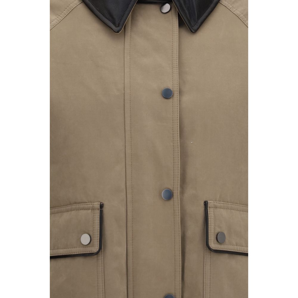 Brunello Cucinelli Beige Cotton Full-Length Jacket