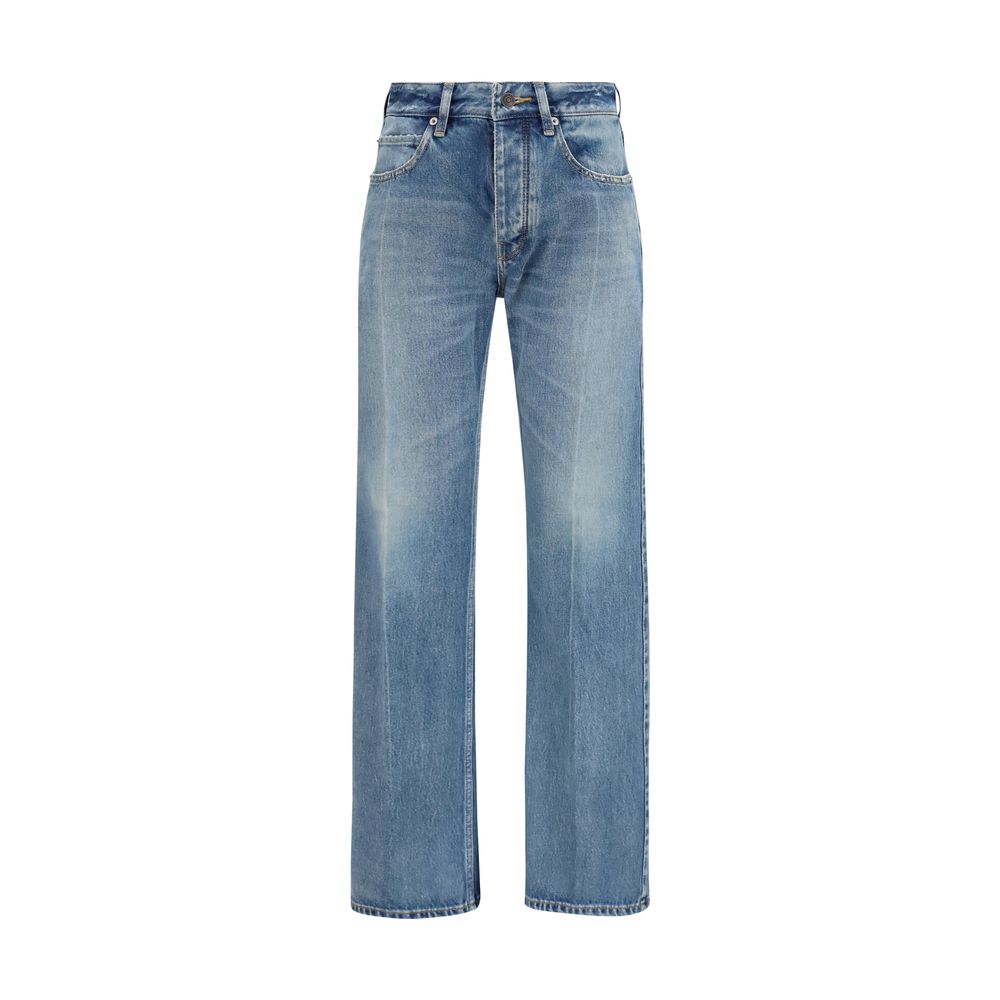 Balenciaga Blue Cotton Straight-Leg Jeans