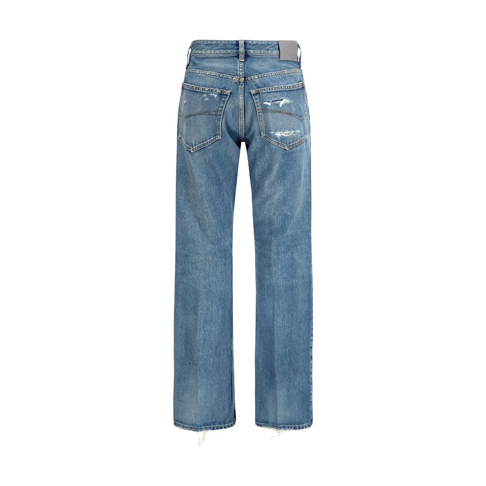 Balenciaga Blue Cotton Straight-Leg Jeans