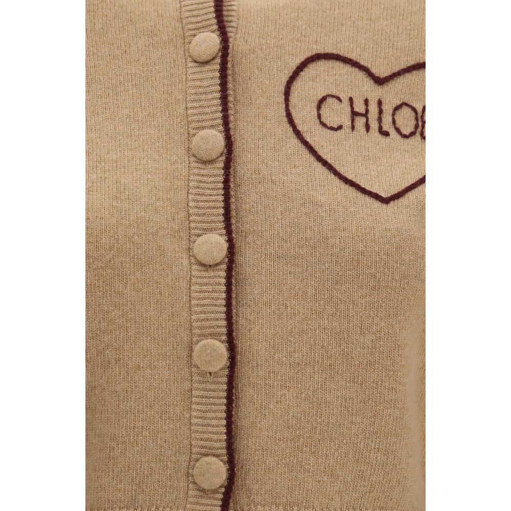Chloé Beige Wool Oves Aries Cardigan