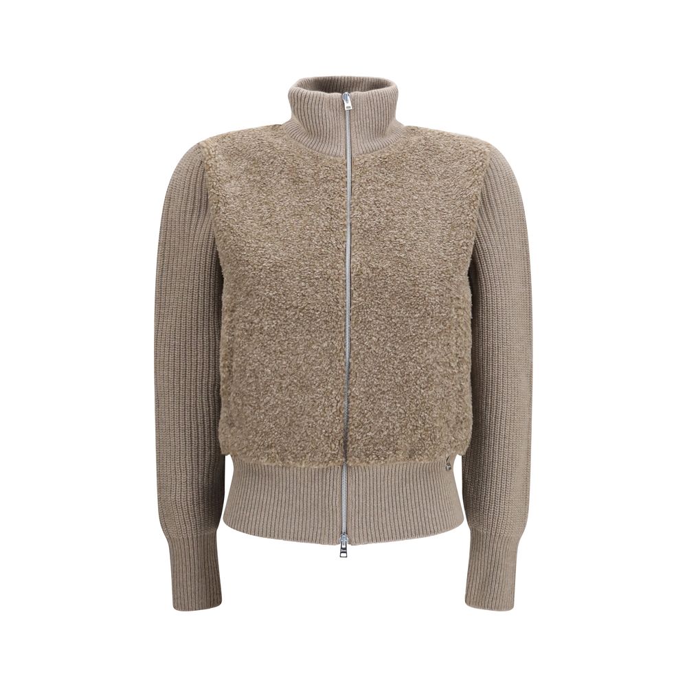 Herno Beige Wool Oves Aries Cardigan