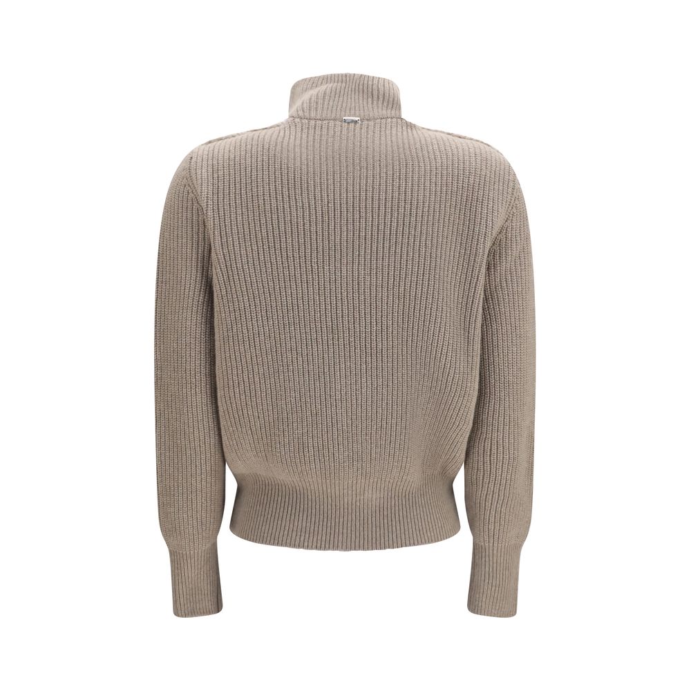 Herno Beige Wool Oves Aries Cardigan