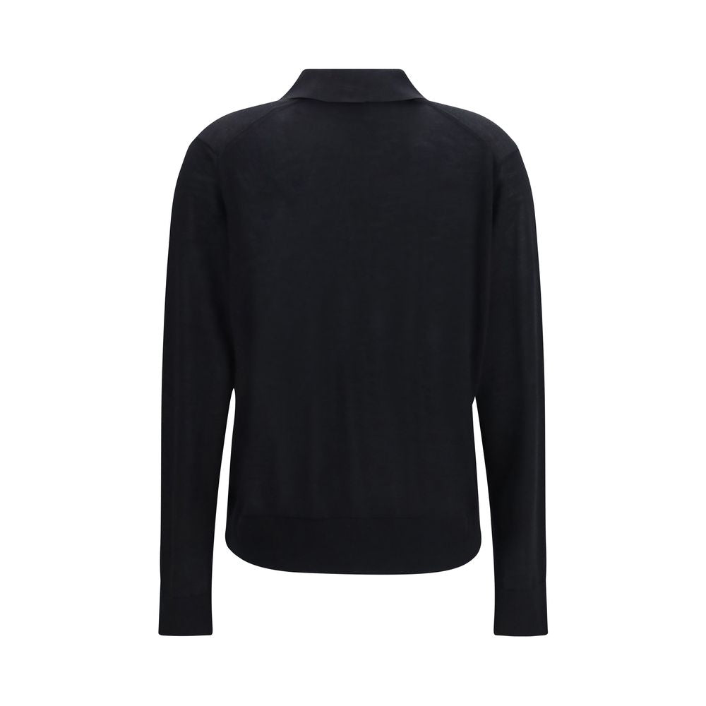 Loulou De Saison Black Cashmere Dress Shirt