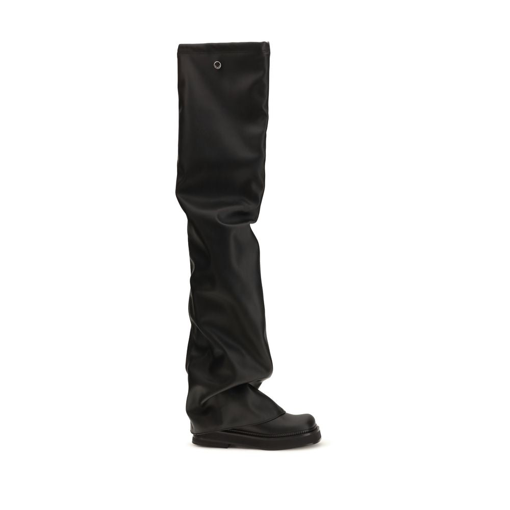 The Attico Black Polyurethane Over The Knee