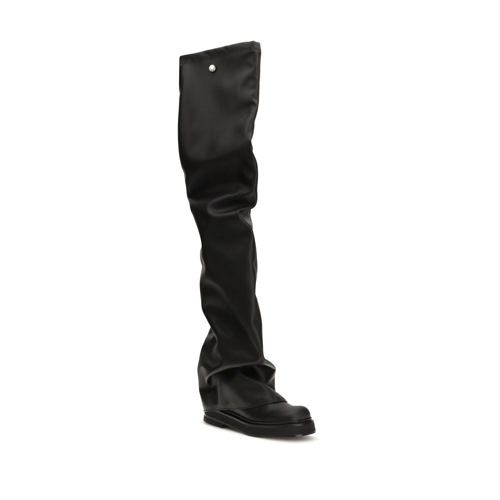 The Attico Black Polyurethane Over The Knee