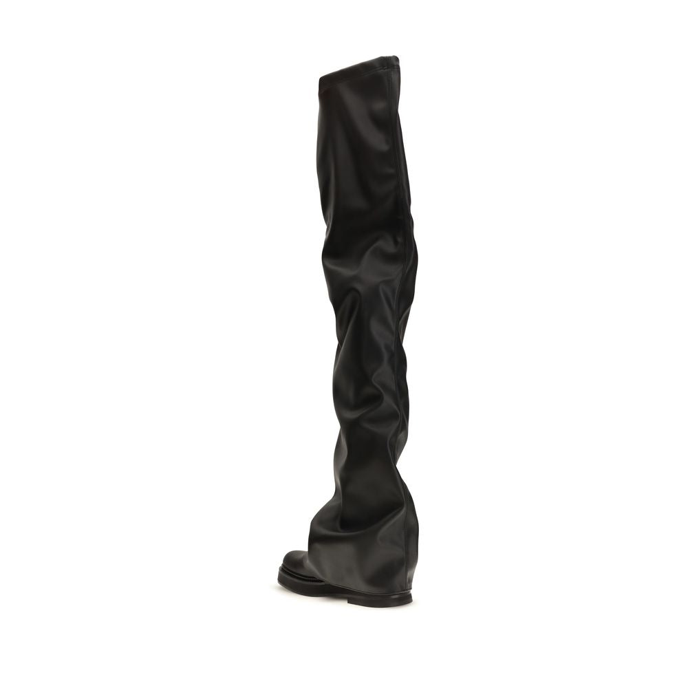 The Attico Black Polyurethane Over The Knee