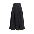 Burberry Black Wool Oves Aries Midi Skirt