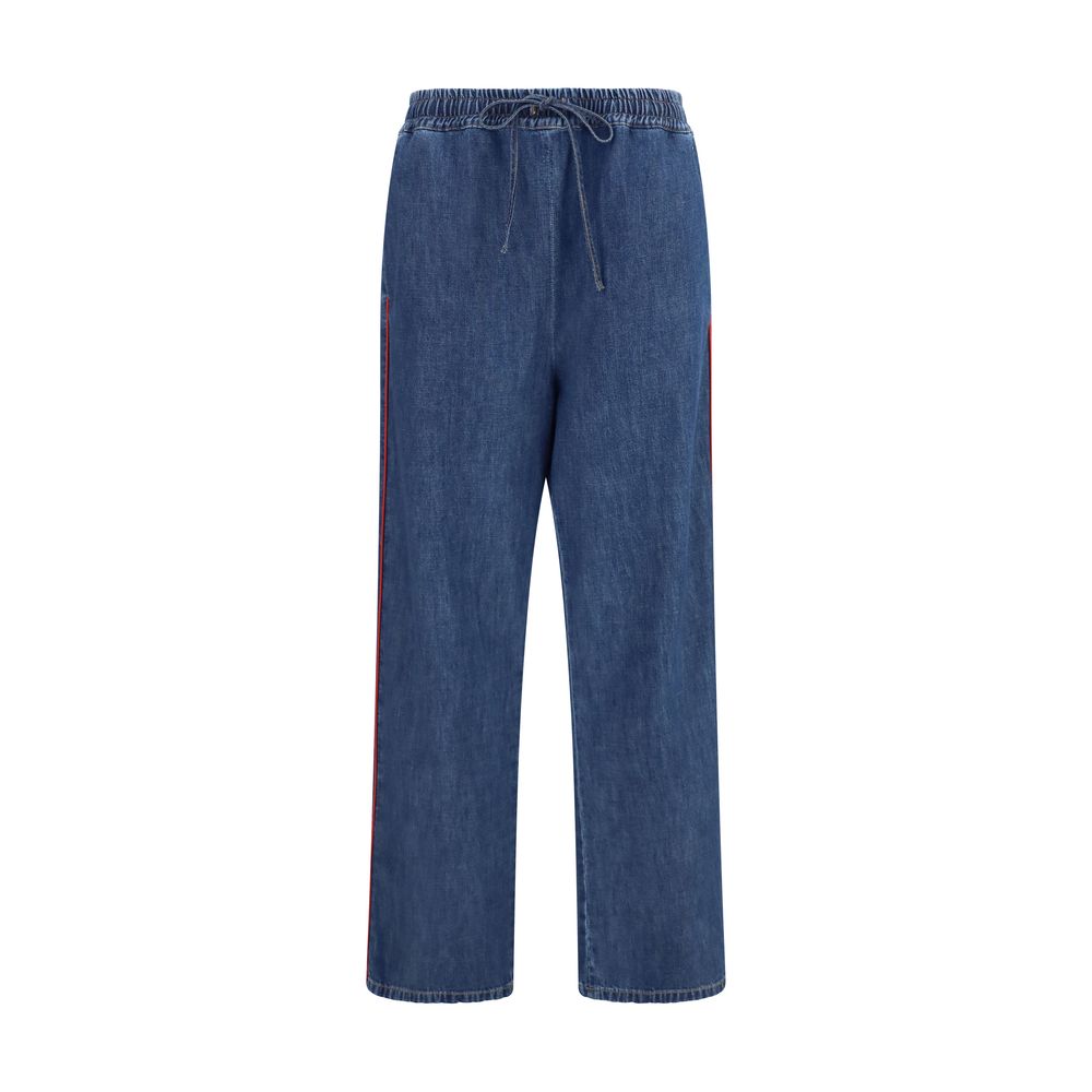 Valentino Garavani Blue Polyester Casual Pants