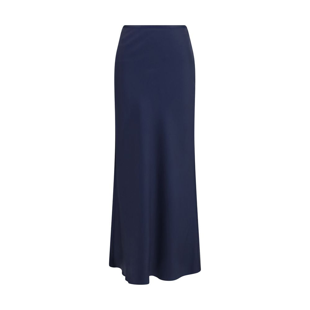 Loulou De Saison Blue Silk Long Skirt