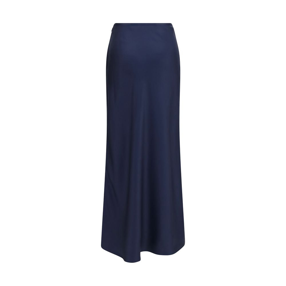 Loulou De Saison Blue Silk Long Skirt